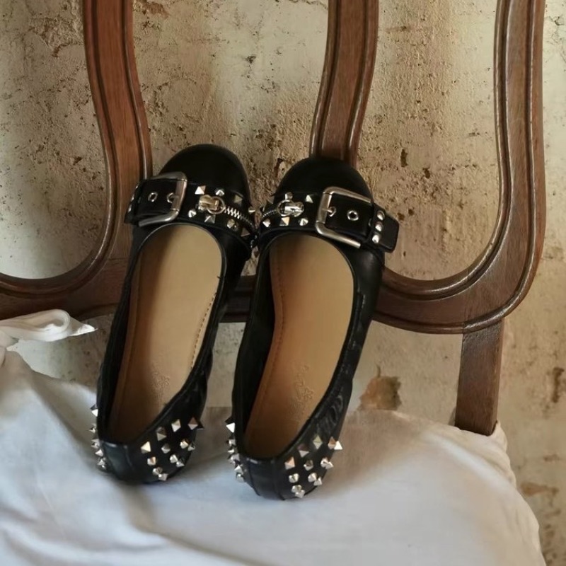 Shoes Women Pumps - Bolt Round-head Single Shoe Women's Leather