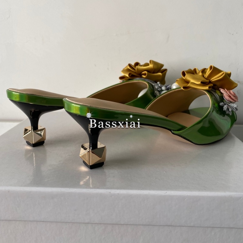 Crystal Decor Handmade Flower  - Women'S Shoes Kitten Heels 评论和价格