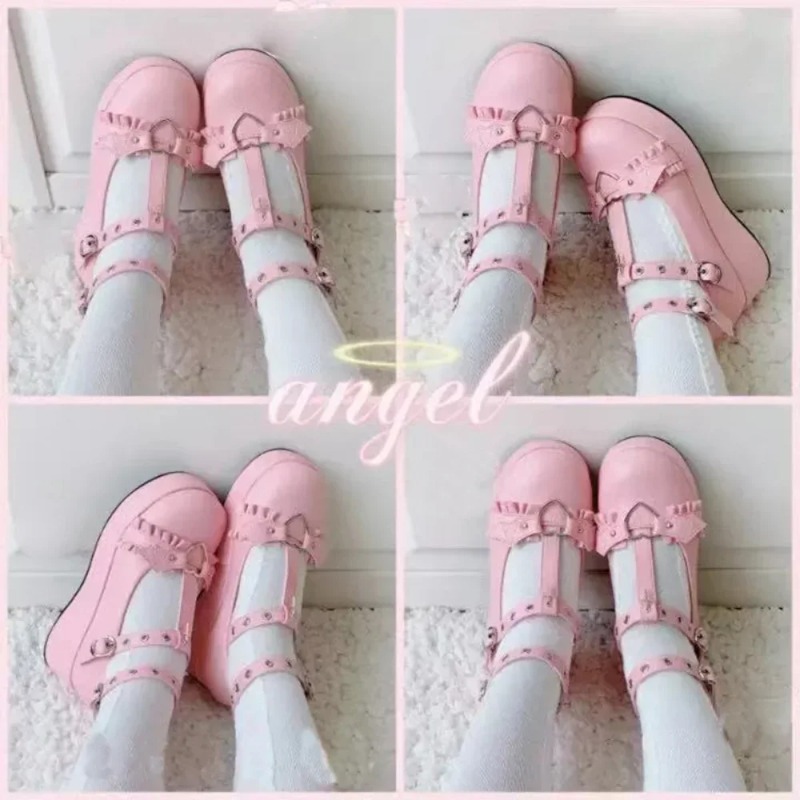 New Sweet Heart Buckle Wedges  - Shoes Women Pumps 评论和价格