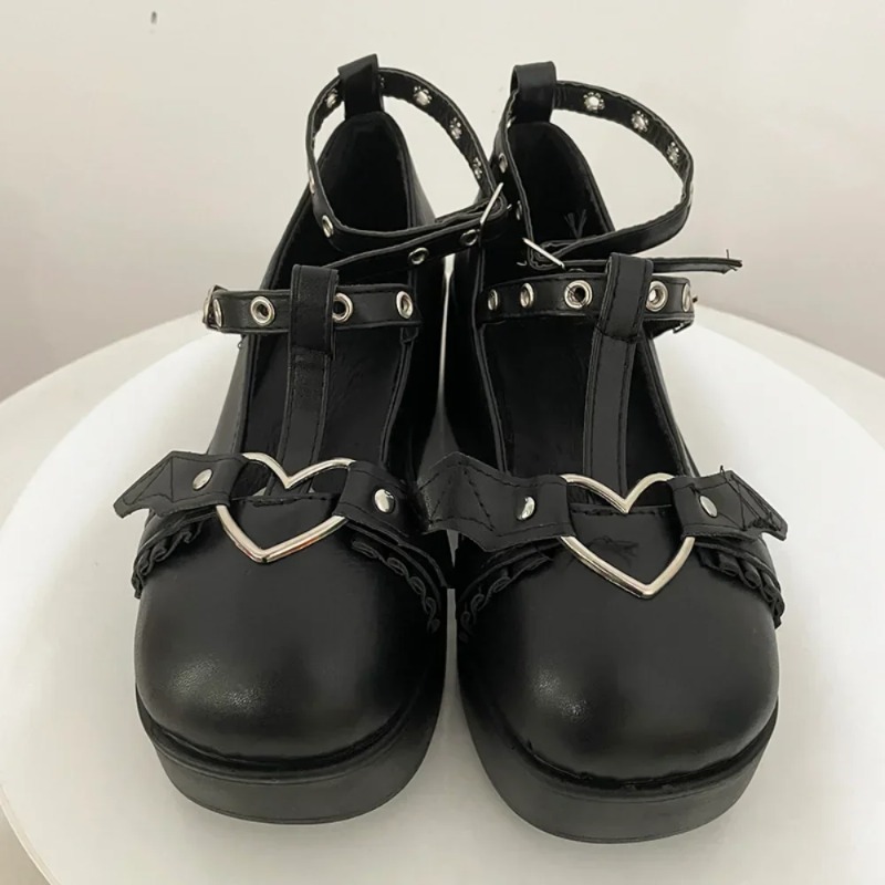 New Sweet Heart Buckle Wedges  - Shoes Women Pumps 评论和价格