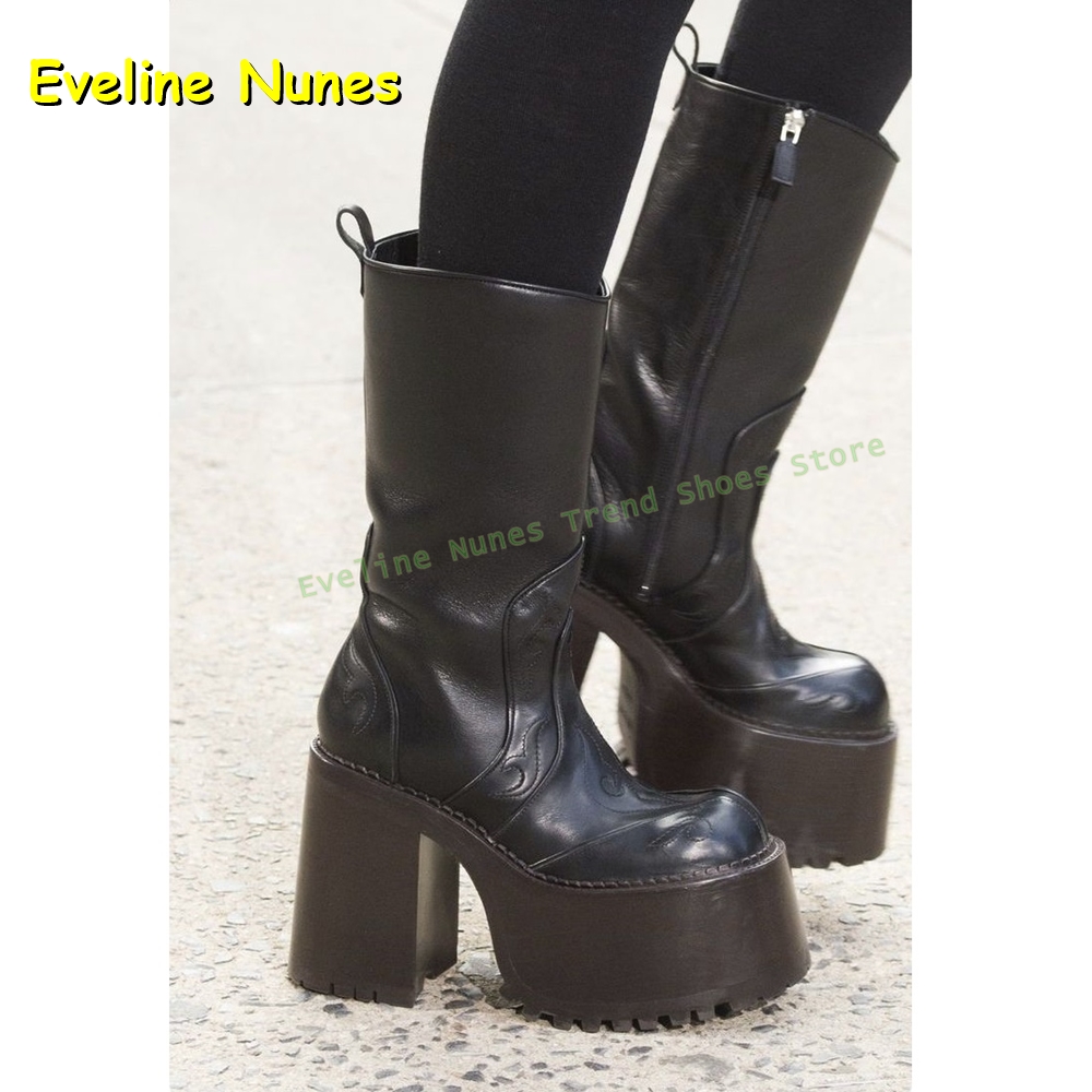 Embroidery Platform Knee High  - Women'S Shoes Trending 2025 评论和价格