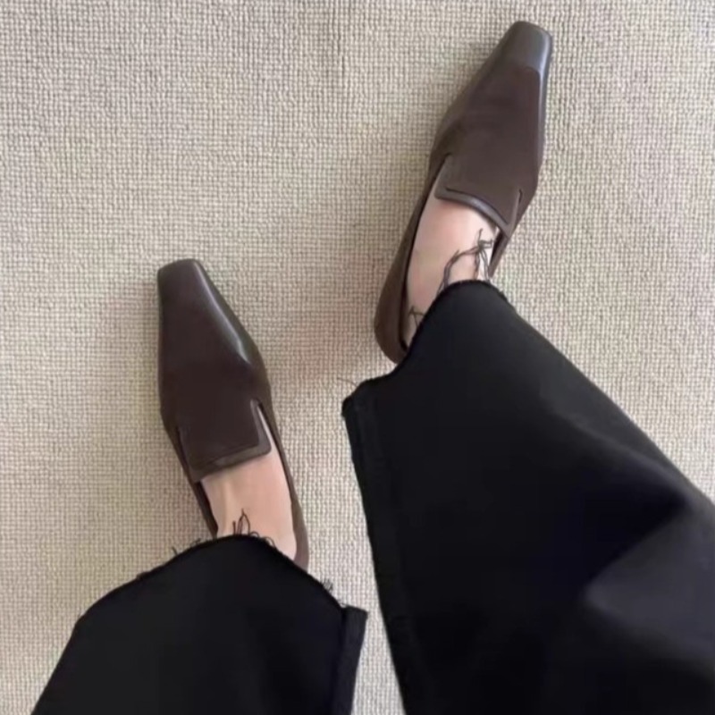 Retro Square Toe Deep Mouth Sl - Shoes Women Pumps 评论和价格