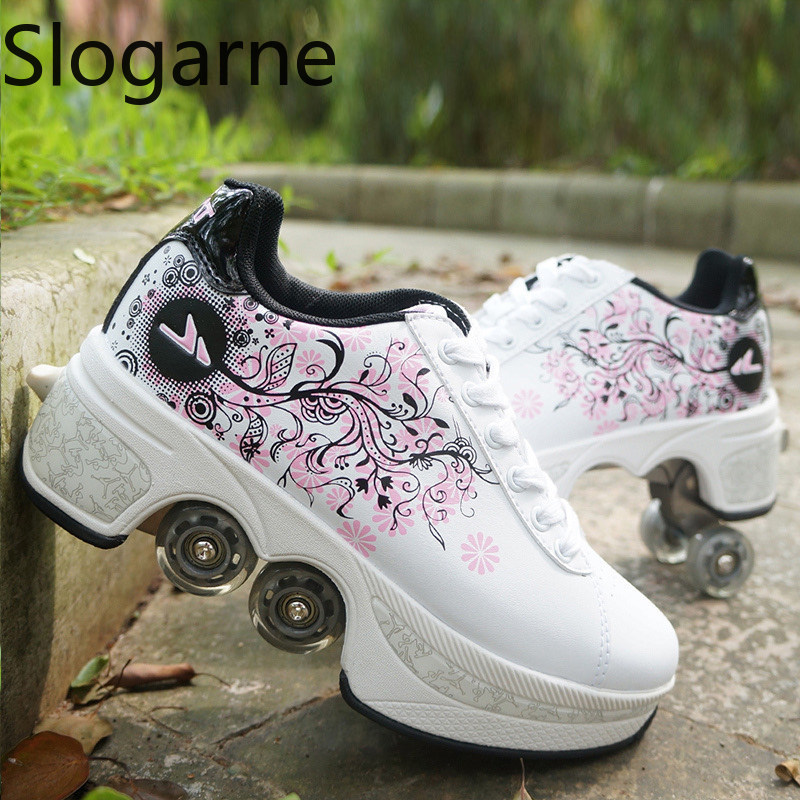 Women 4 Wheels Deformation Rol - Women Shoes Size 评论和价格