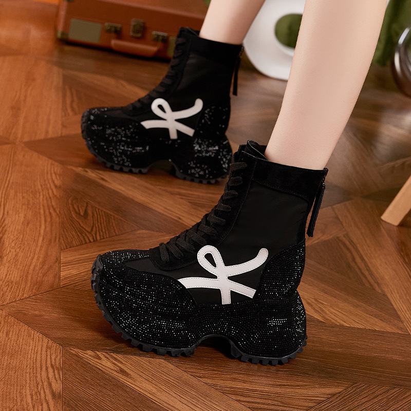 Women's Thick Sole High-top Fa - Women'S Shoes Trendy 评论和价格
