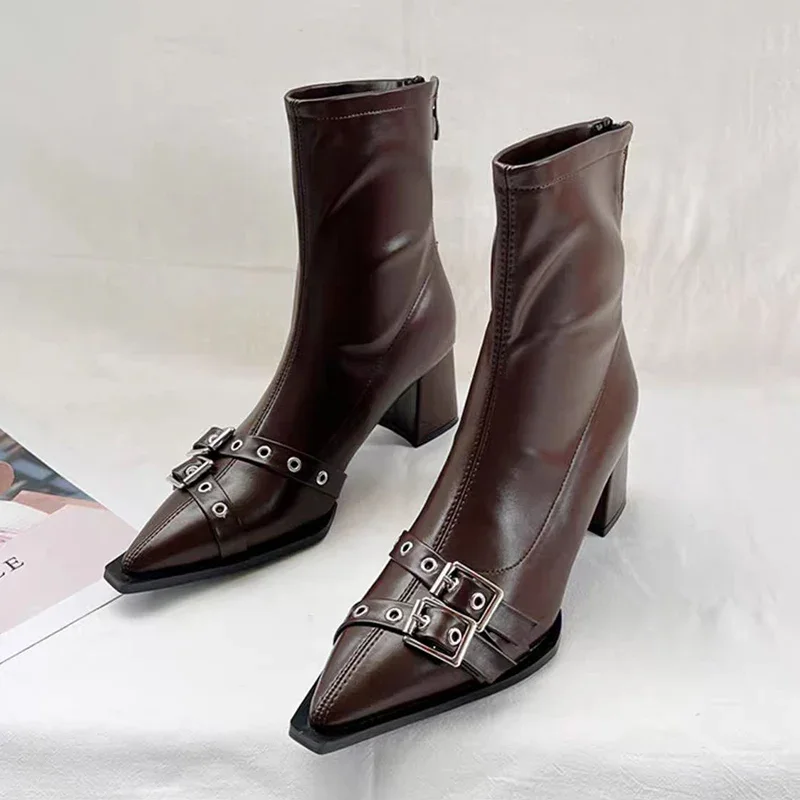 High Heels Ankle Boots Women C - Women'S Shoes Trending 2025 评论和价格