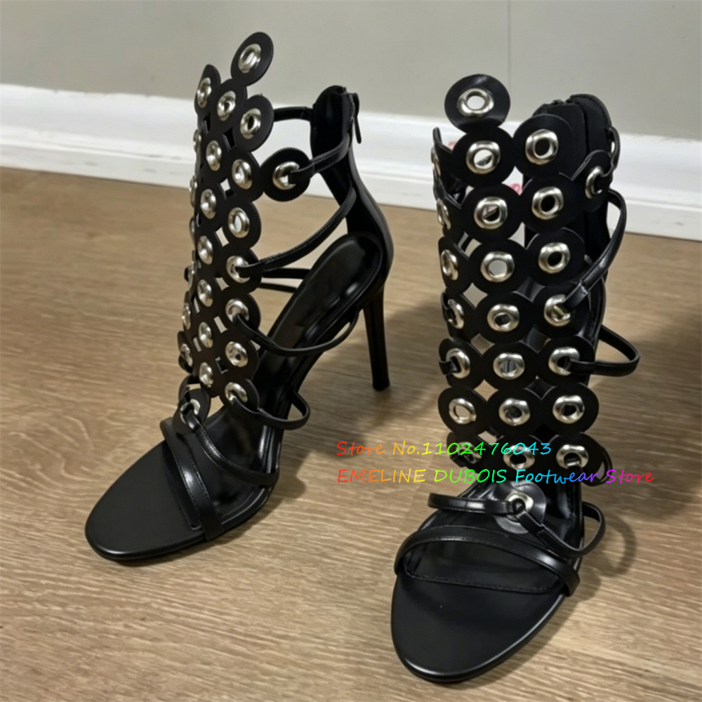 Gold Metal Circle Decor High H - Women'S Shoes Trendy 评论和价格