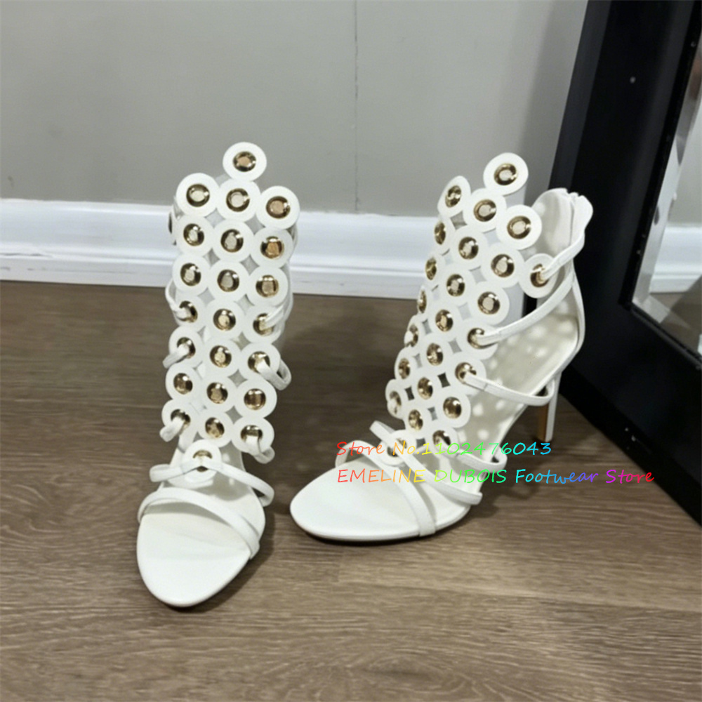 Gold Metal Circle Decor High H - Women'S Shoes Trendy 评论和价格