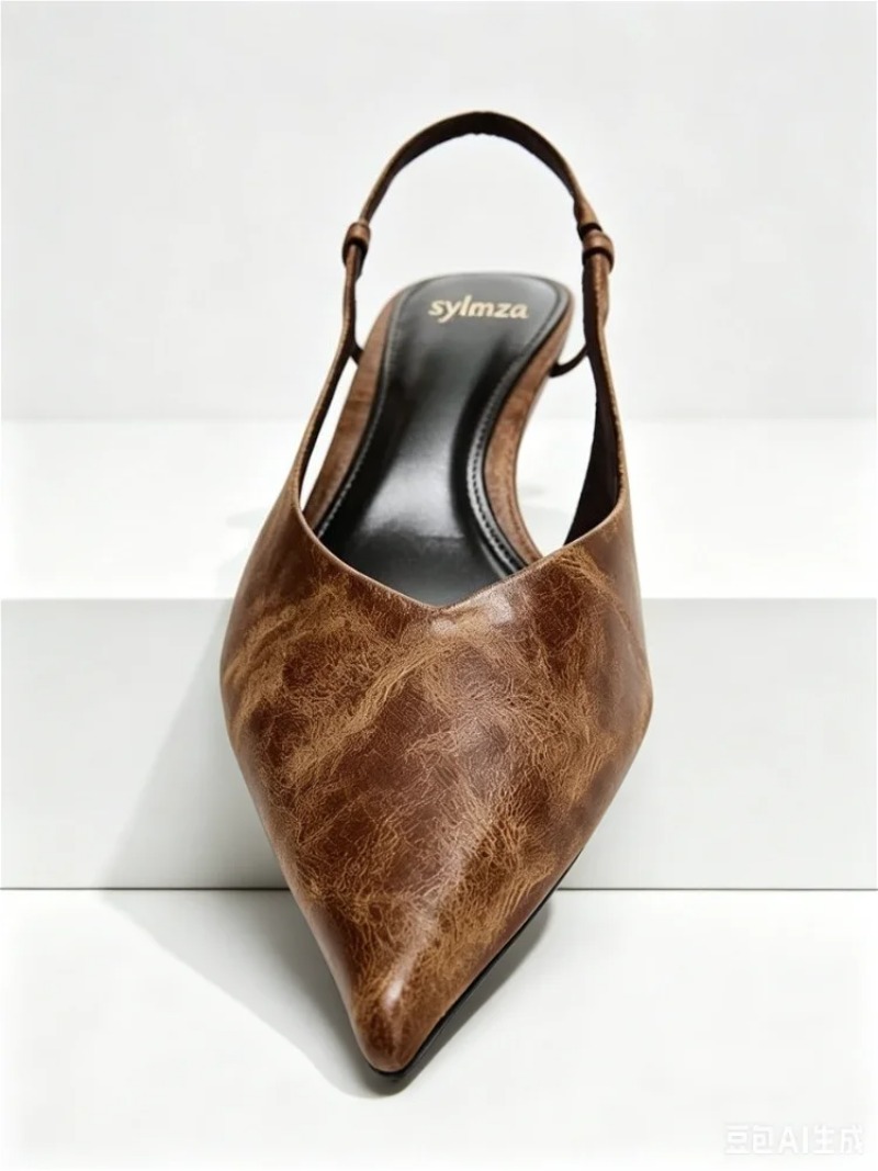Retro Brown Kitten Heel Design - Women Shoes Brown Colour 评论和价格