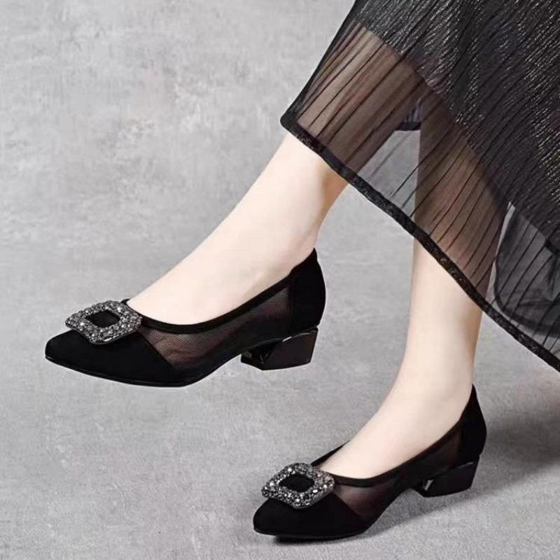Elegant Pointed Toe Mesh Block - Shoes Women Pumps 评论和价格