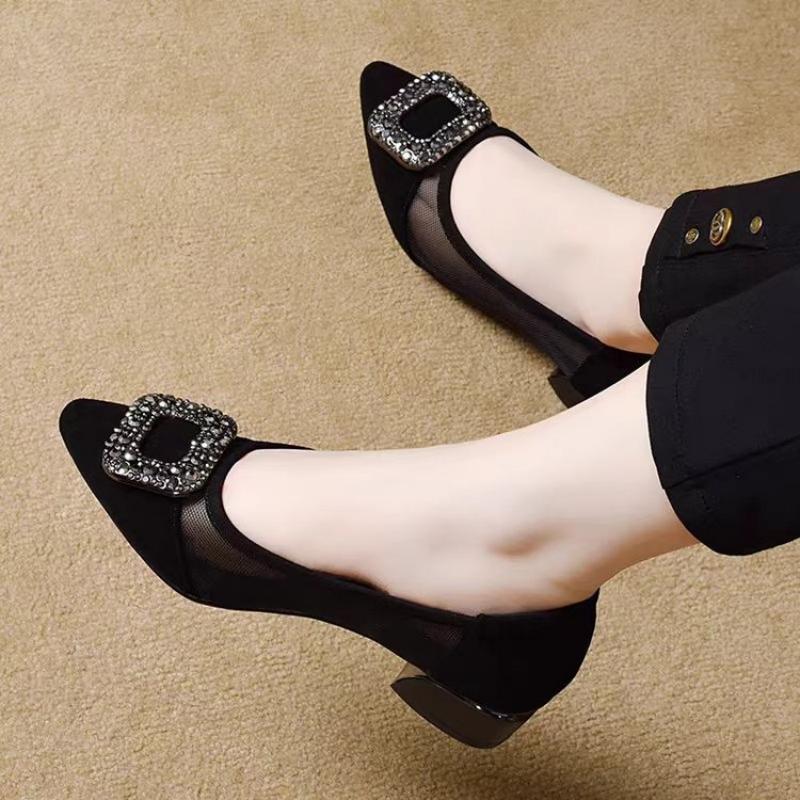 Elegant Pointed Toe Mesh Block - Shoes Women Pumps 评论和价格