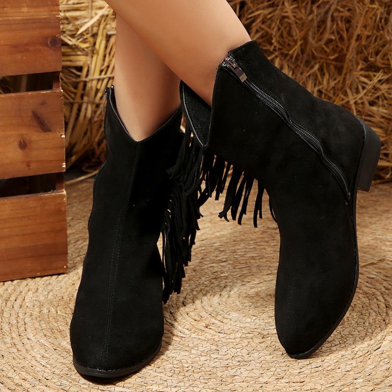 Women's Retro Fringe Suede Wom - Women'S Shoes In Wide Width 评论和价格
